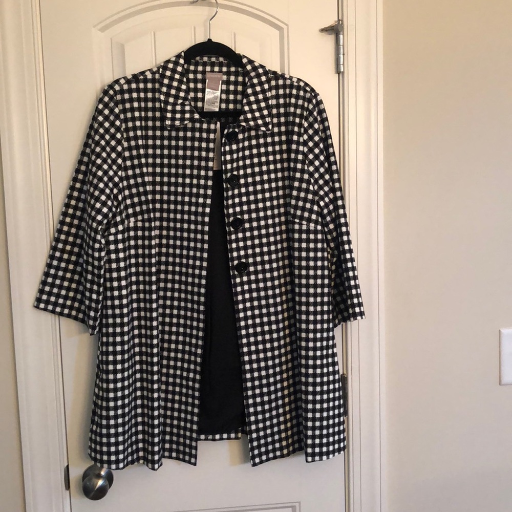 Gingham Pleat Back Swing Jacket